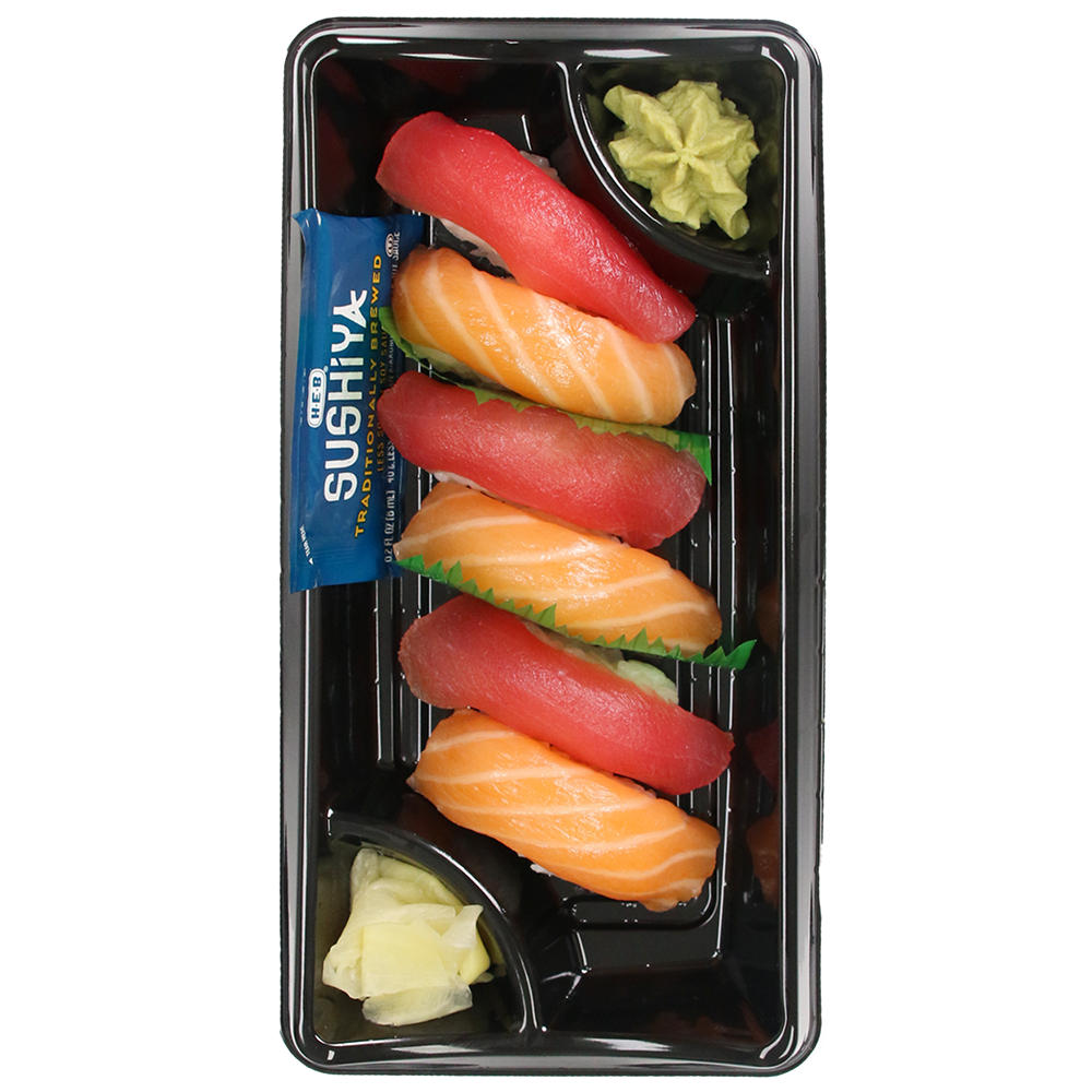 H-E-B Sushiya Tuna & Salmon Nigiri Sushi, 6 pc