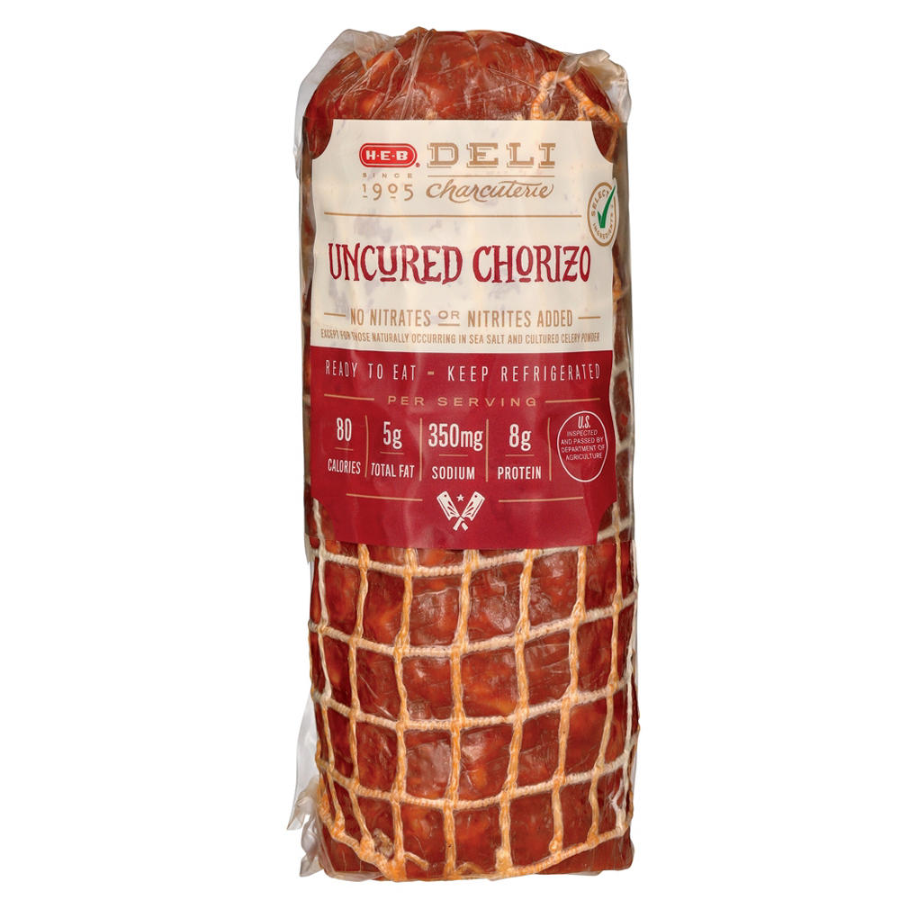 H-E-B Deli Uncured Chorizo, Custom Sliced, lb