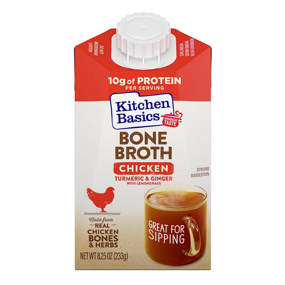 Kitchen Basics Turmeric & Ginger with Lemongrass Chicken Bone Broth, 8.25 oz