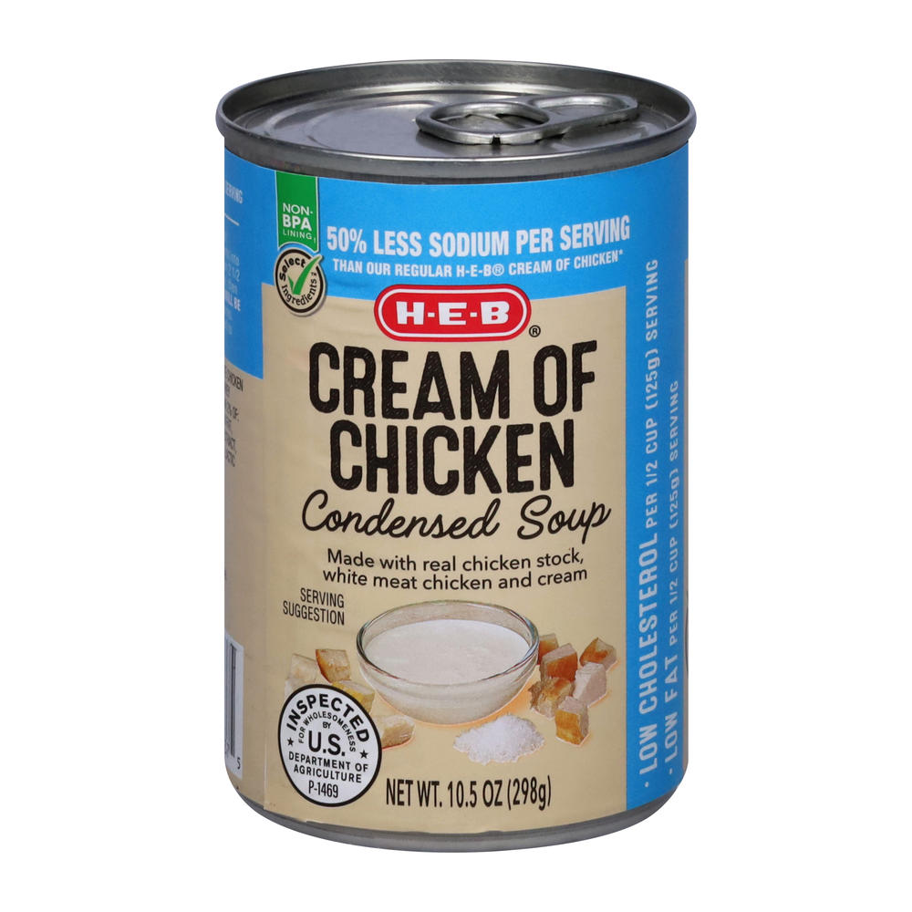 H-E-B Reduced Sodium Cream of Chicken Condensed Soup, 10.5 oz