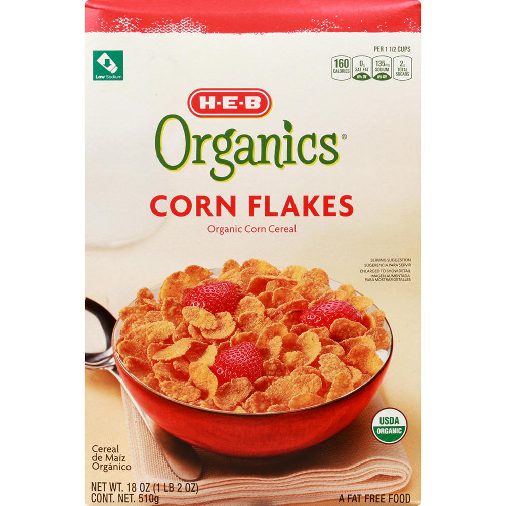 H-E-B Organics Corn Flakes, 18 oz