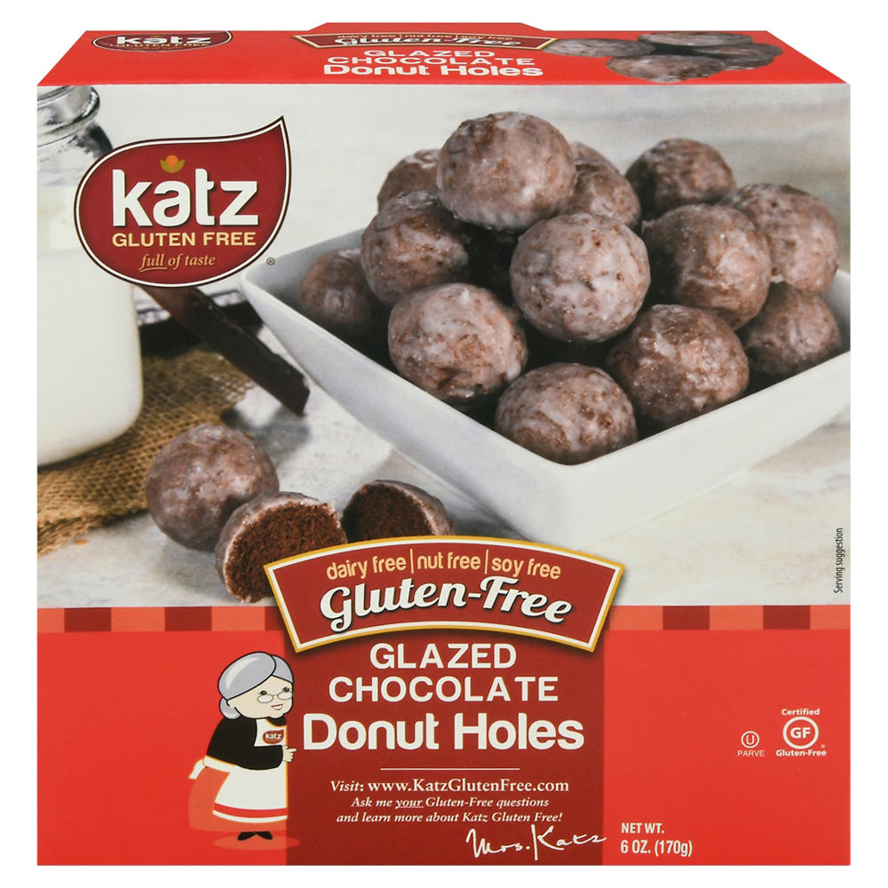 Katz Gluten Free Chocolate Glazed Donut Holes, 6 oz