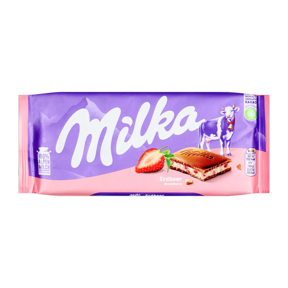 Milka Strawberry Yogurt Milk Chocolate Bar, 3.52 oz