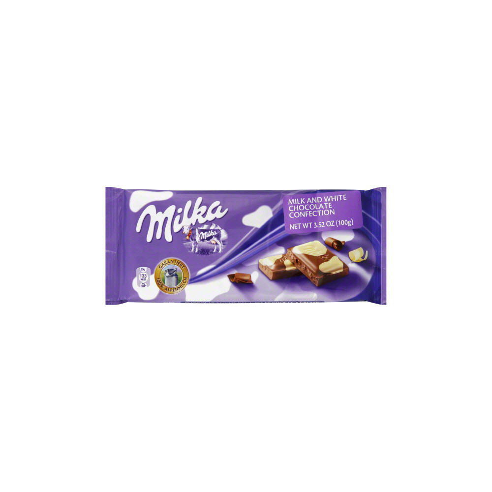 Milka Milk & White Chocolate Confection Bar, 3.52 oz