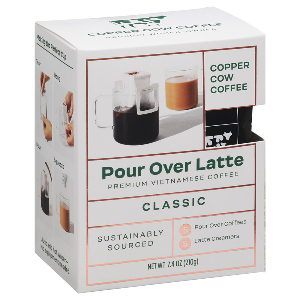 Copper Cow Coffee Pour Over Set Vietnamese Coffee - Cream, 5 ct