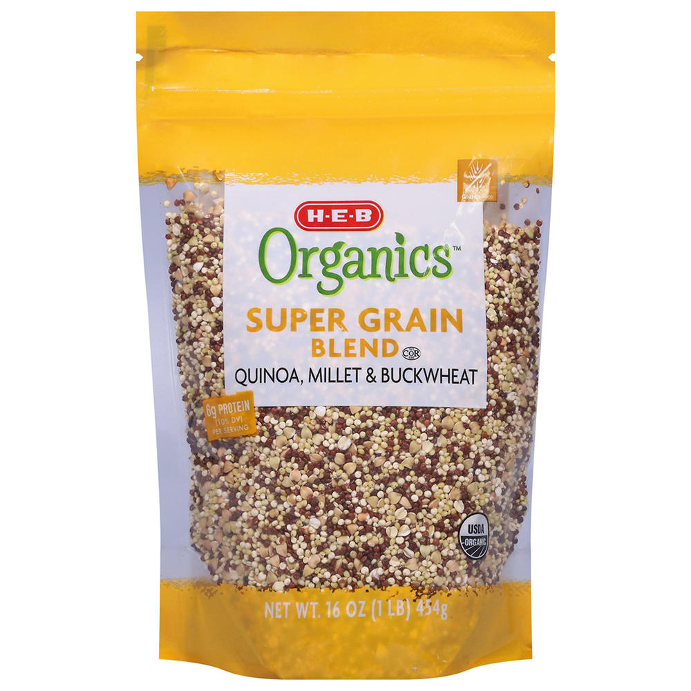 H-E-B Organics 6g Protein Super Grain Blend - Quinoa, Millet & Buckwheat, 1 lb