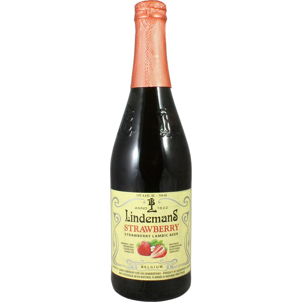 Lindeman's Strawberry Lambic Belgium Beer, 750 ml