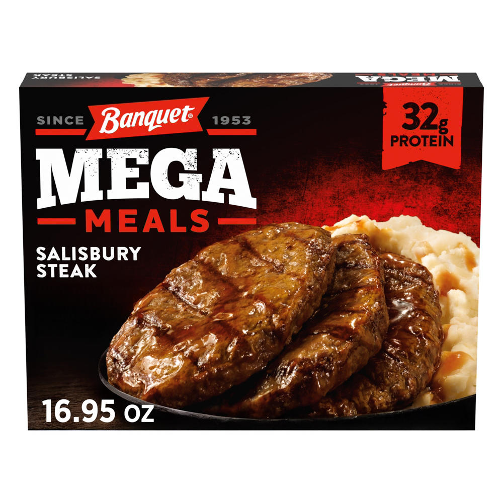 Banquet Mega Meals Salisbury Steak with Mashed Potatoes Frozen Meal, 16.95 oz