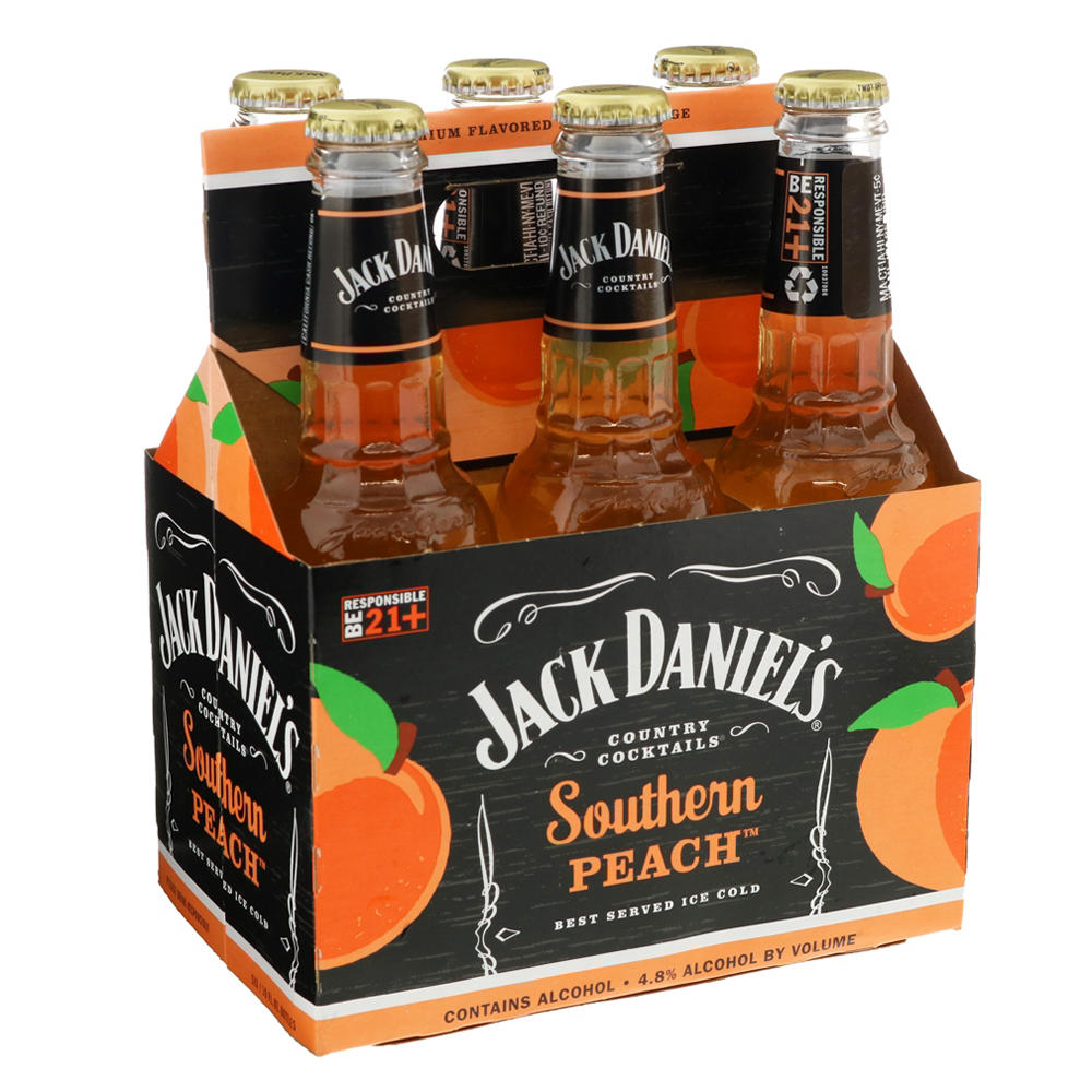 Jack Daniel's Country Cocktails Southern Peach 6 pk Bottles, 10 oz