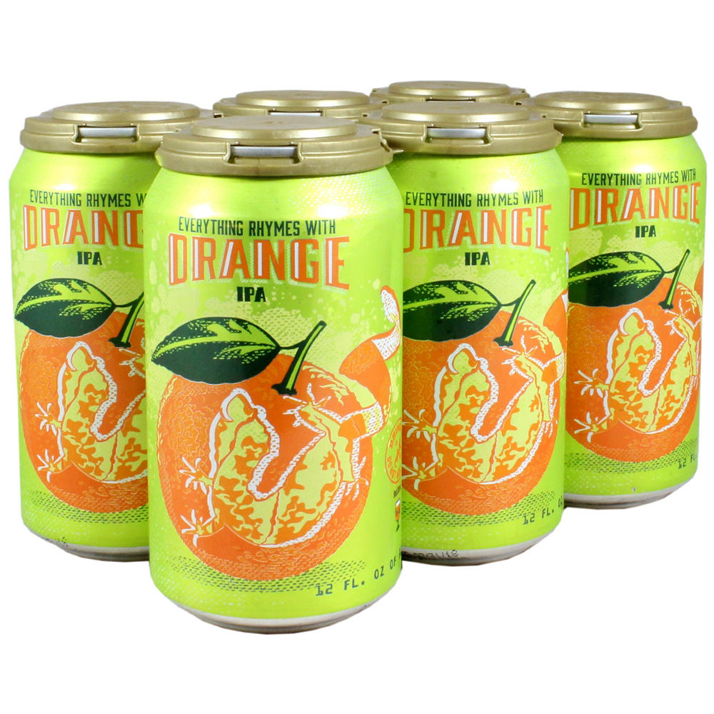 Roughtail Brewing Everything Rhymes with Orange IPA Craft Beer 6 pk Cans, 12 oz