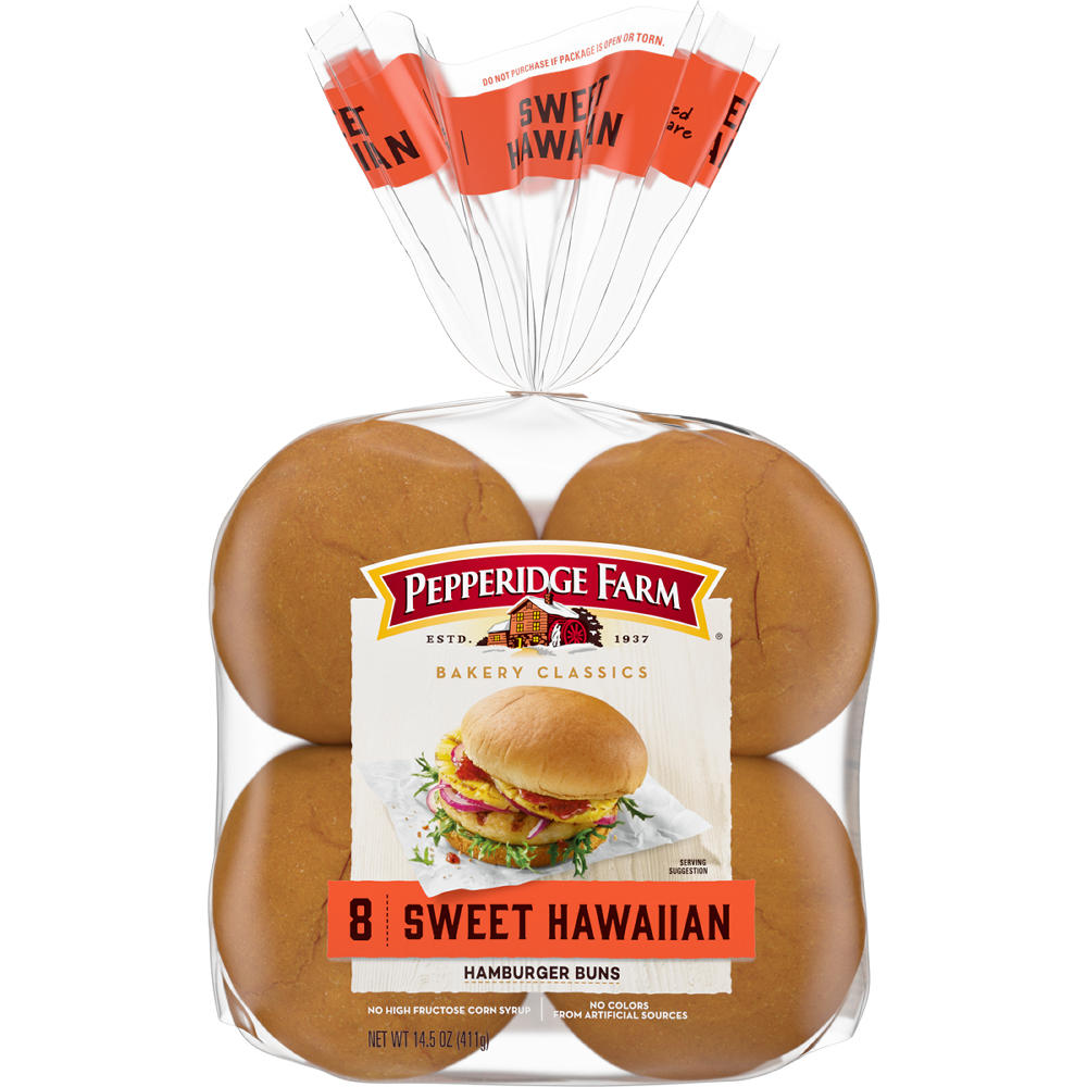 Pepperidge Farm Sweet Hawaiian Hamburger Buns, 14.5 oz