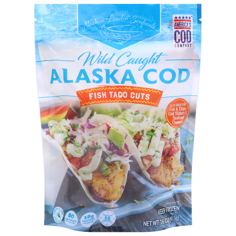 Alaskan Leader Frozen Wild Caught Fish Taco Alaska Cod Cuts, 16 oz