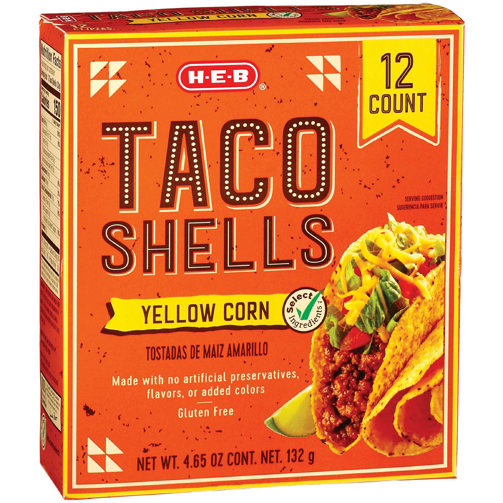 H-E-B Yellow Corn Taco Shells, 12 ct