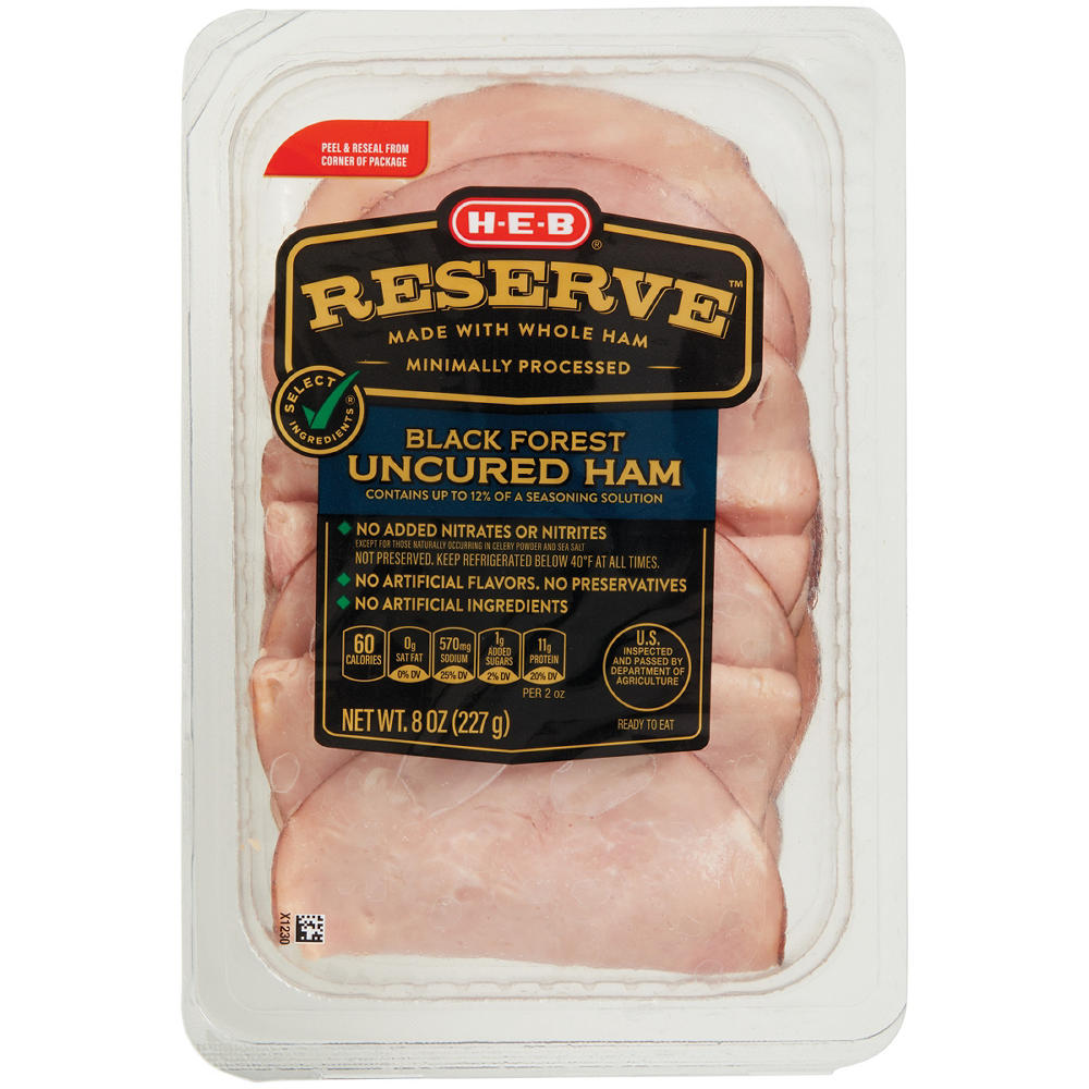 H-E-B Reserve Black Forest Uncured Ham Lunch Meat, 8 oz