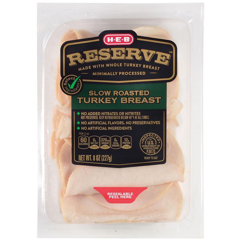 H-E-B Reserve Slow-Roasted Turkey Breast Lunch Meat, 8 oz