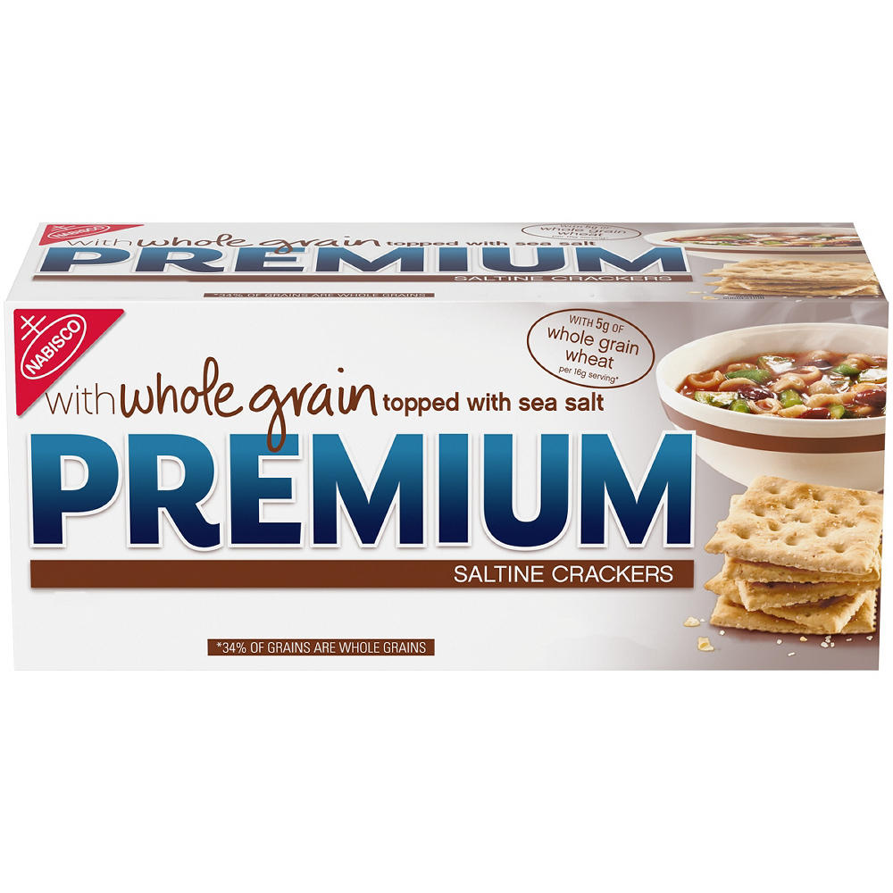 Premium Saltine Crackers with Whole Grain Wheat, 16.9 oz