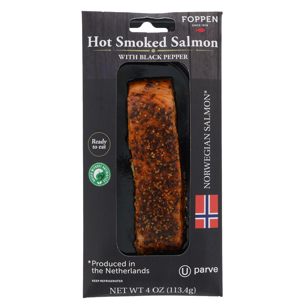 Foppen Hot Smoked Salmon with Black Pepper, 4 oz