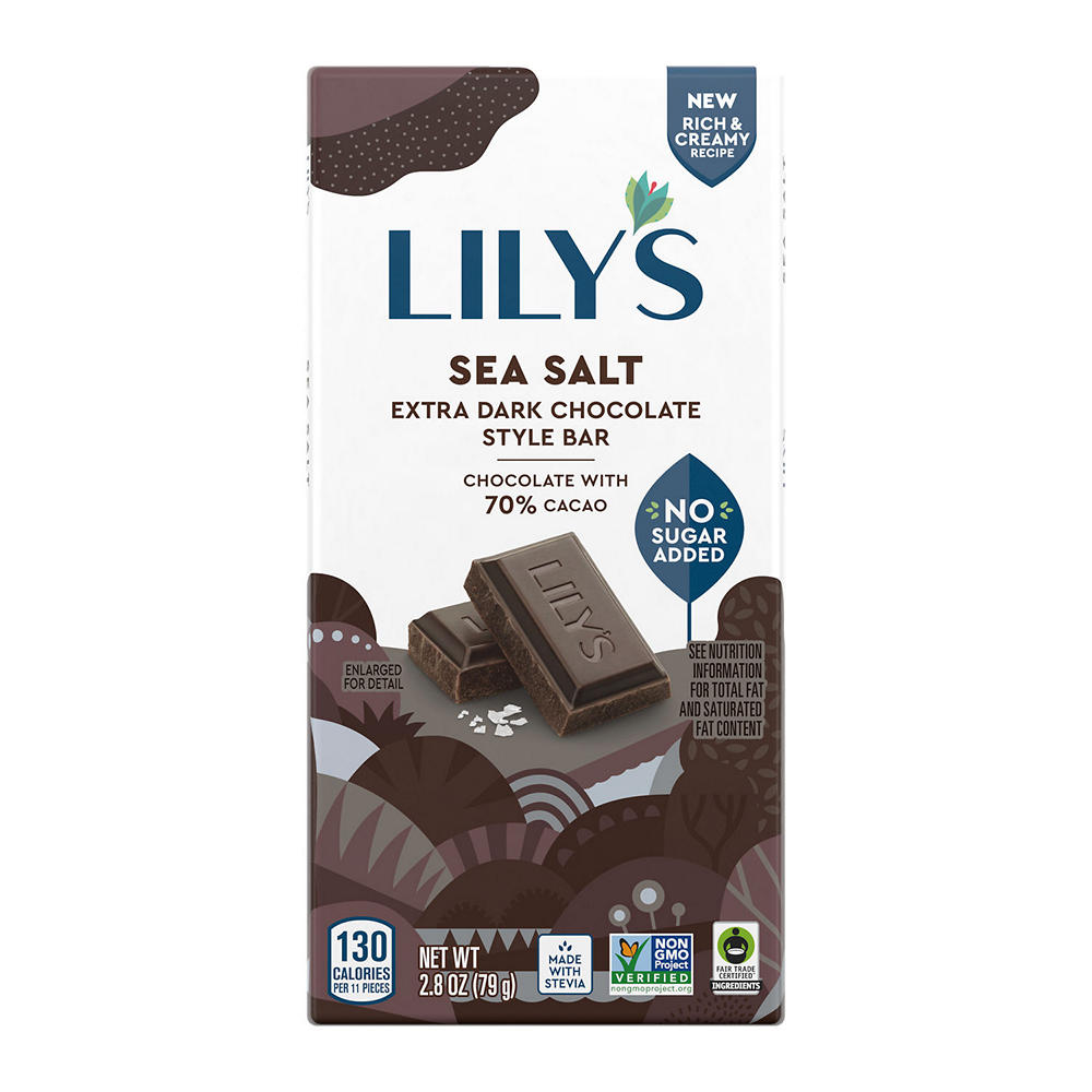 Lily's Sea Salt Extra Dark Chocolate Style Bar, 2.8 oz
