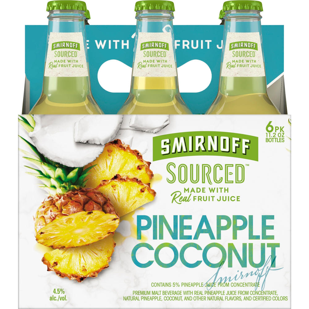 Smirnoff Sourced Pineapple Coconut, 11.2 fl oz