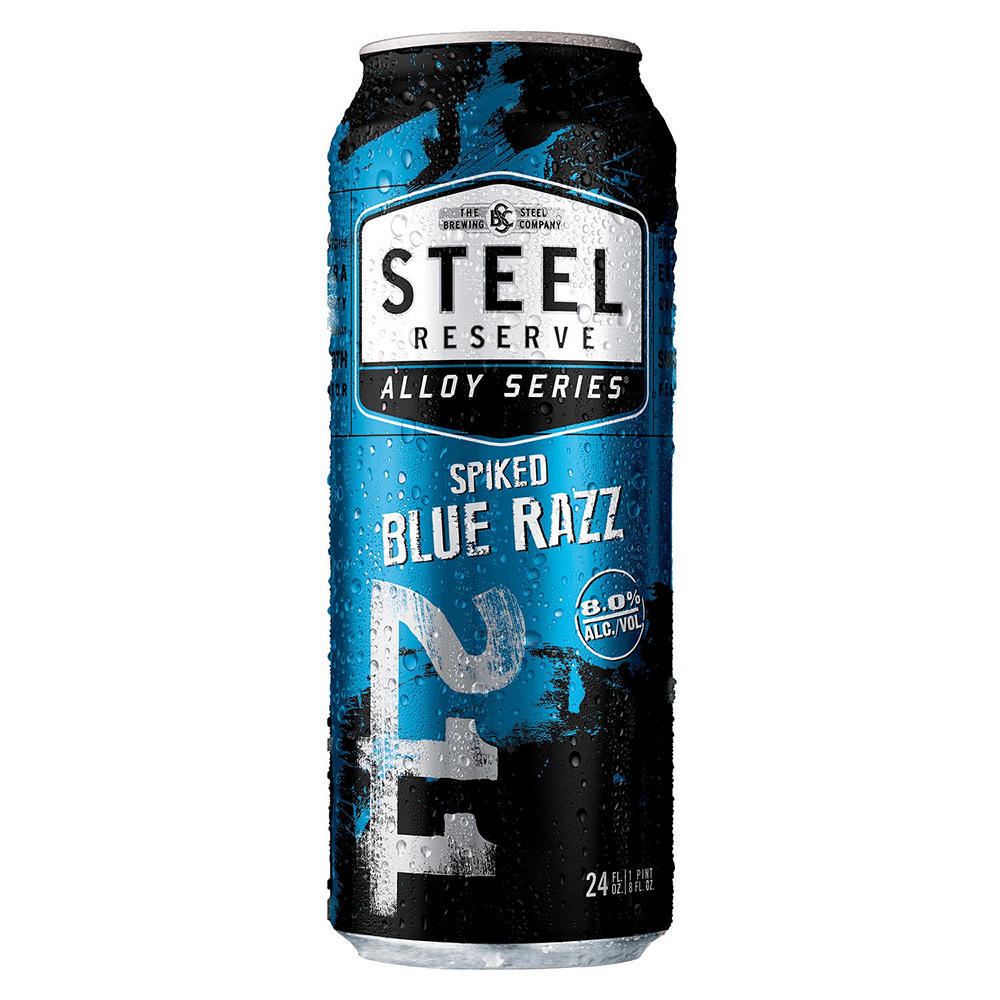 Steel Reserve Spiked Blue Razz, 24 oz