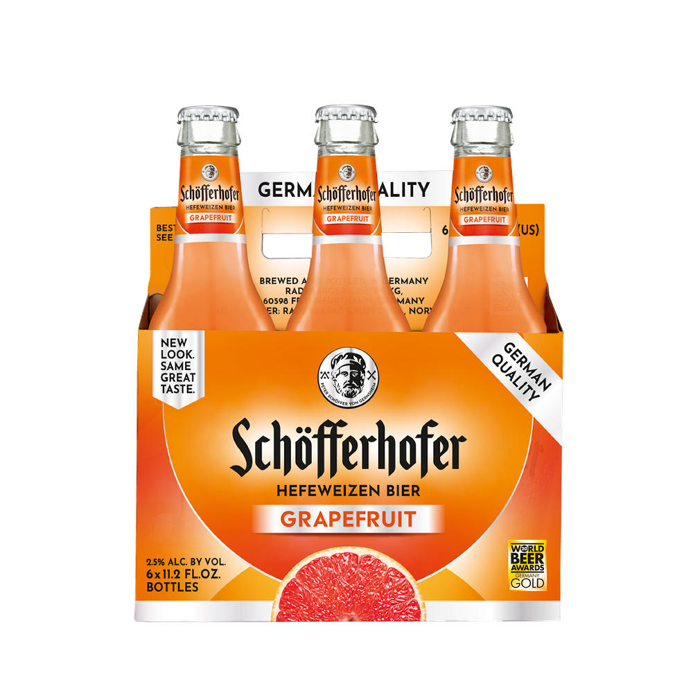 Schofferhofer Grapefruit Hefeweizen Bier Beer 6 pk Bottles, 11.2 oz