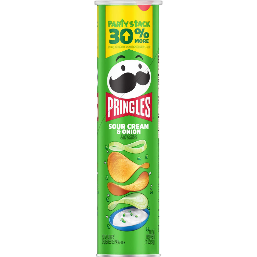 Pringles Sour Cream & Onion Potato Crisps Chips - Party Stack, 7.1 oz