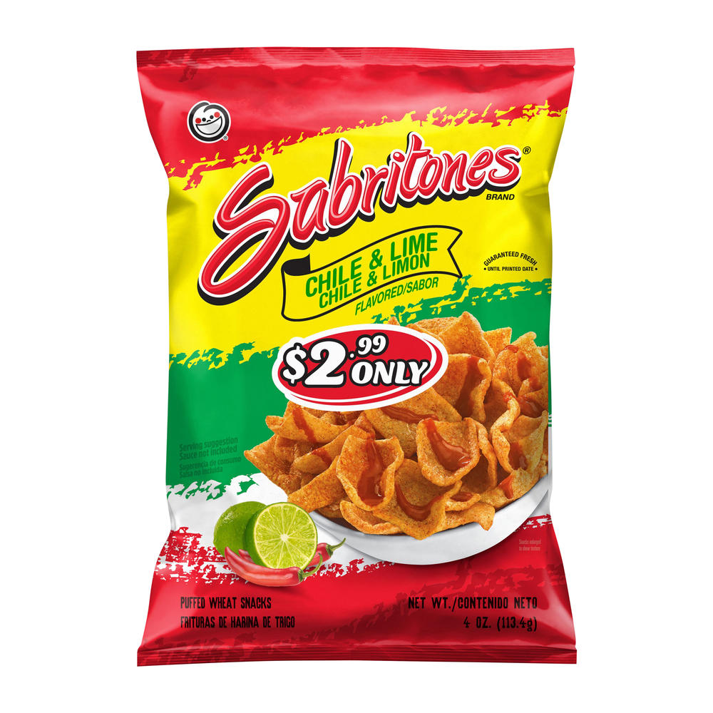 Sabritas Sabritones Chile & Lime Flavored Puffed Wheat Snacks, 4 oz