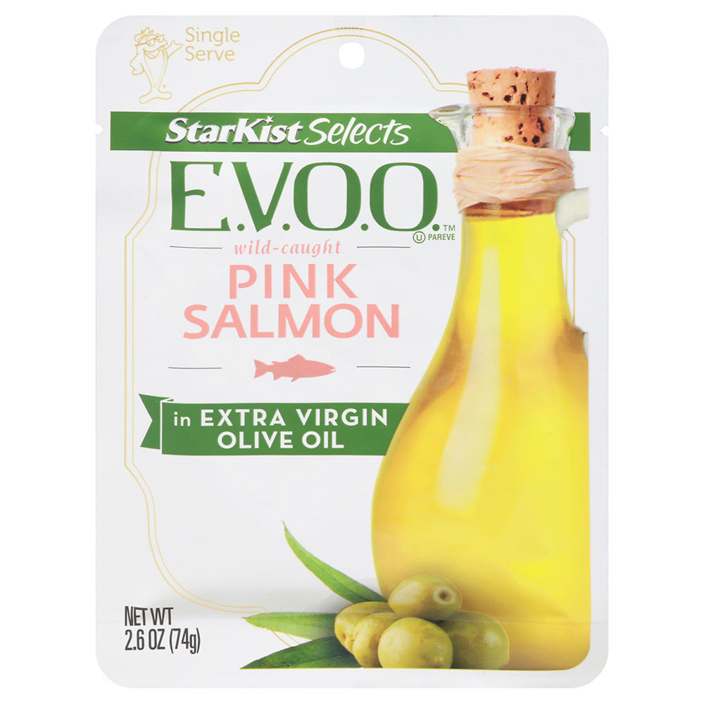 StarKist Selects Wild Caught Pink Salmon in Extra Virgin Olive Oil Pouch, 2.6 oz
