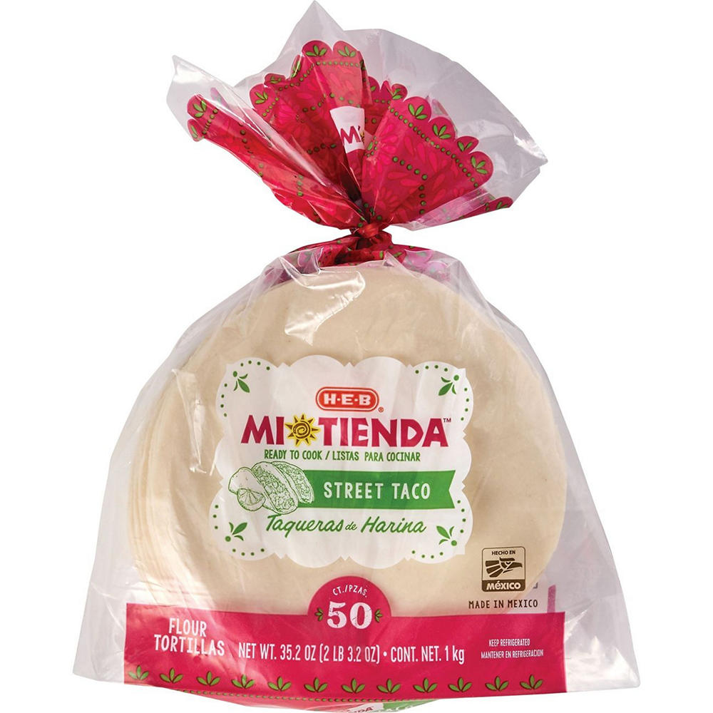 H-E-B Mi Tienda Ready to Cook Street Taco Flour Tortillas, 50 ct