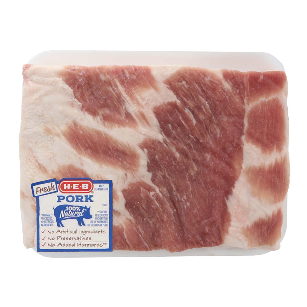 H-E-B Skinless Pork Belly, Avg. 1.84 lbs