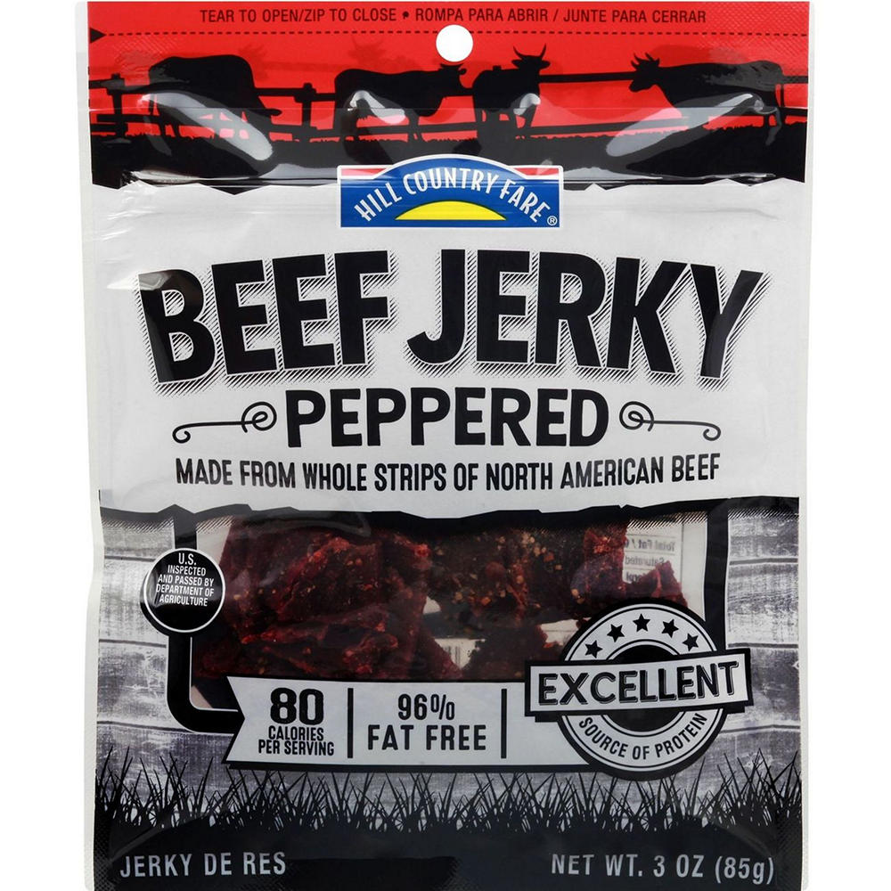 Hill Country Fare 10g Protein Peppered Beef Jerky, 3 oz