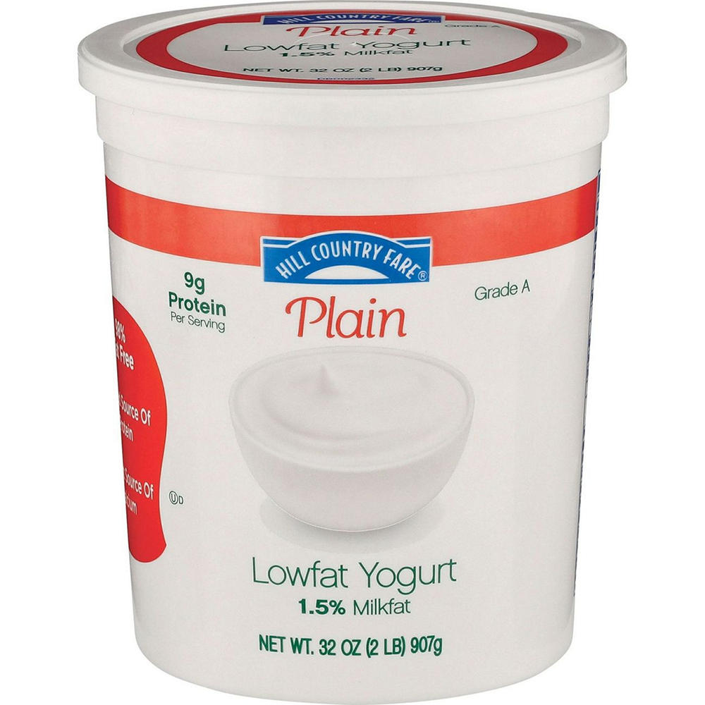 Hill Country Fare 9g Protein Low-Fat Yogurt - Plain, 32 oz