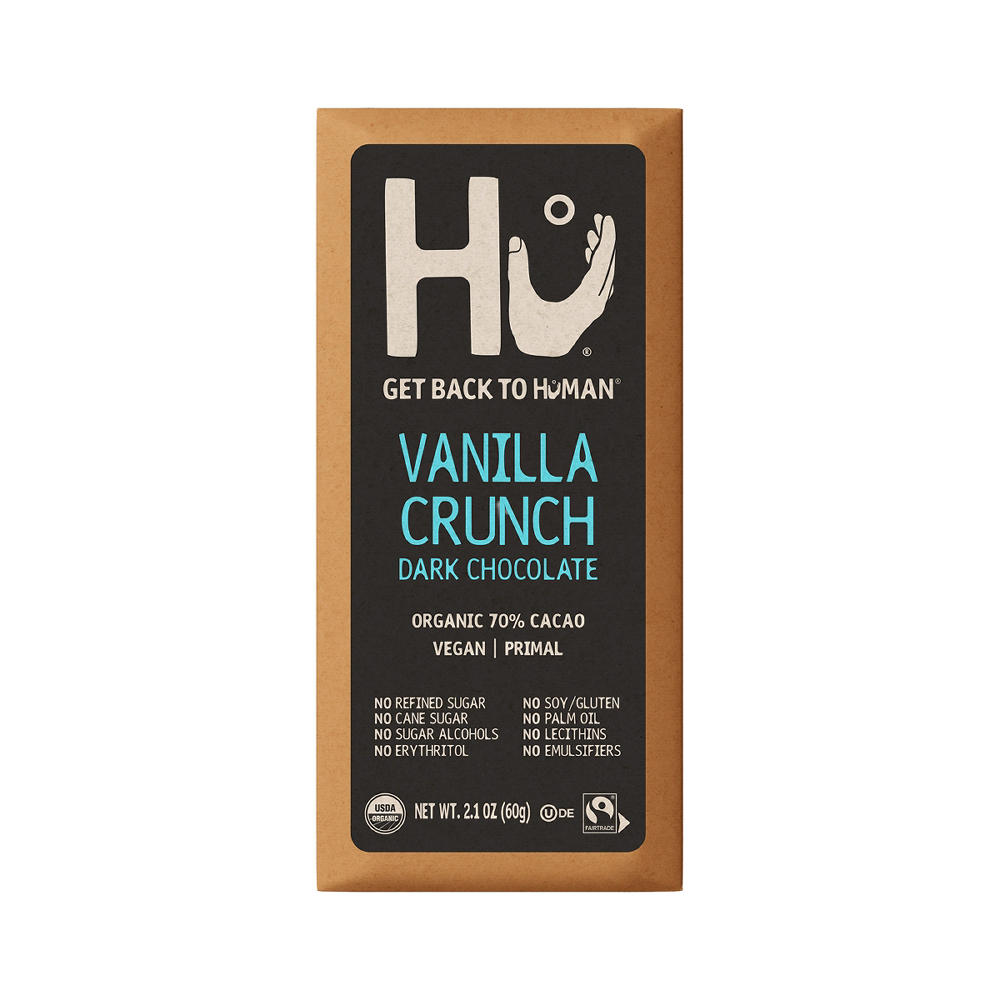 Hu Organic Vanilla Crunch Dark Chocolate Bar, 2.10 oz
