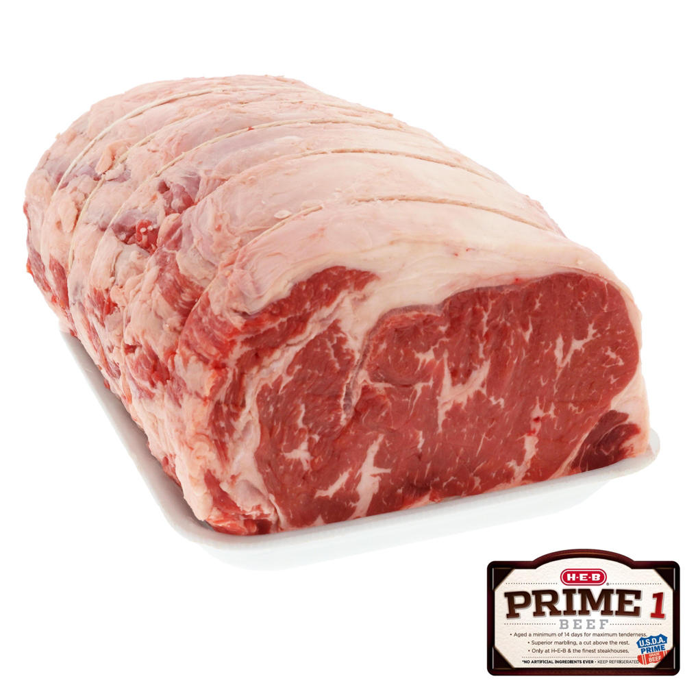 H-E-B Prime 1 Beef Boneless Small End Ribeye Roast, Avg. 5.3 lbs
