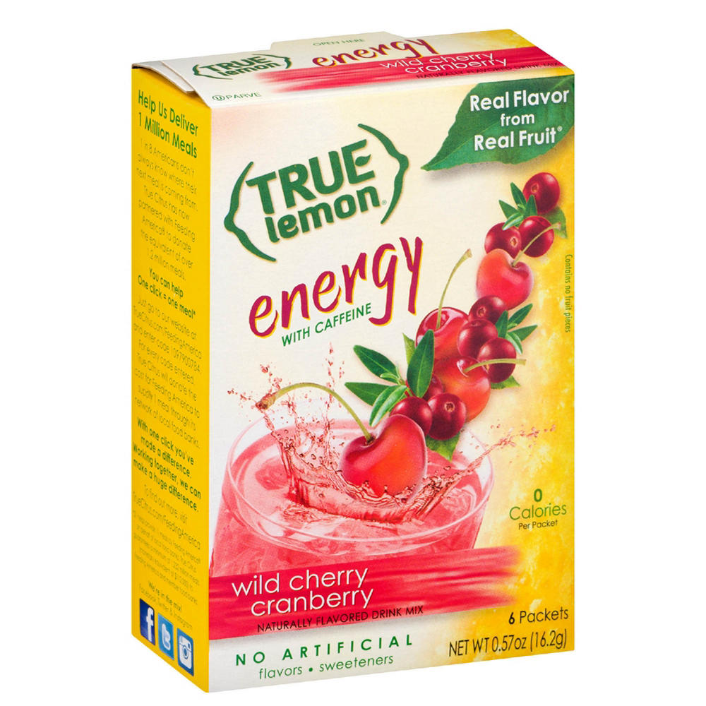 True Lemon Energy Drink Mix Packets - Cherry Cranberry, 6 ct