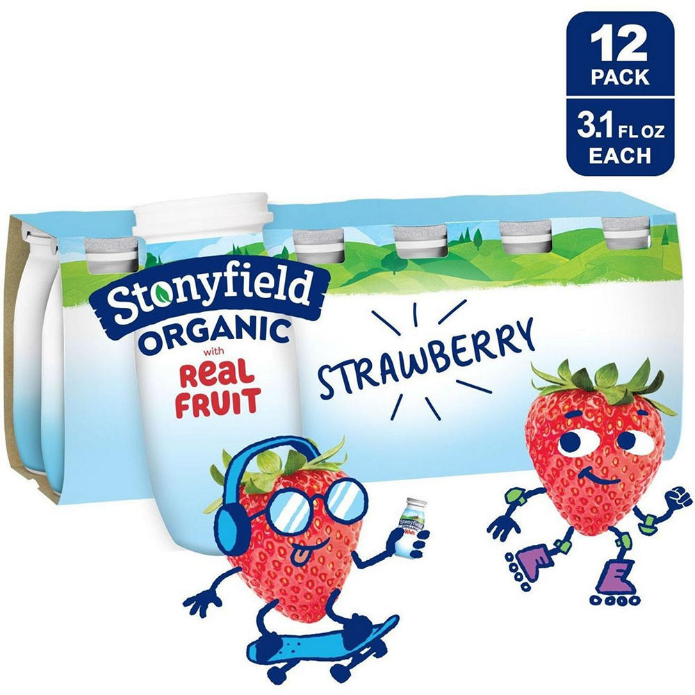 Stonyfield Organic Kids Low Fat Yogurt Smoothie - Strawberry, 12 ct
