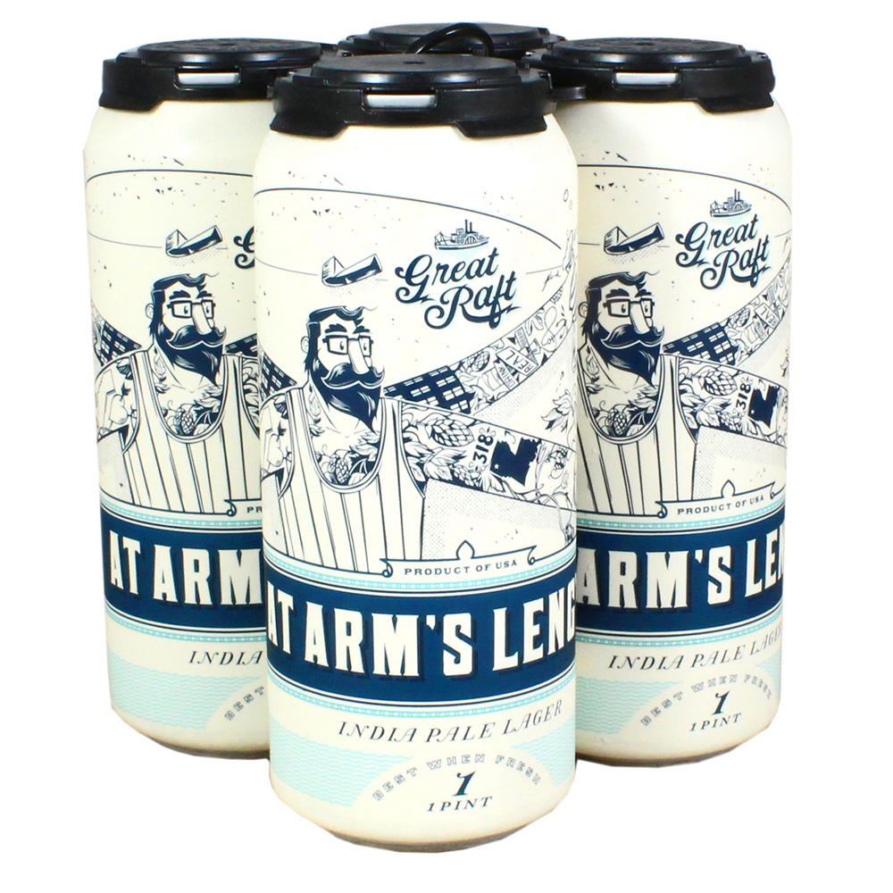 Great Raft Brewing At Arm's Length IPA Lager Beer 4 pk Cans, 16 oz