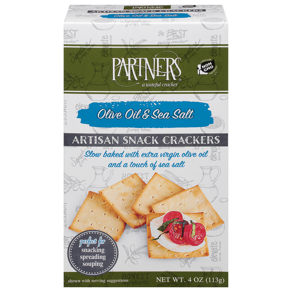 Partners Artisan Snack Crackers - Olive Oil & Sea Salt, 4 oz