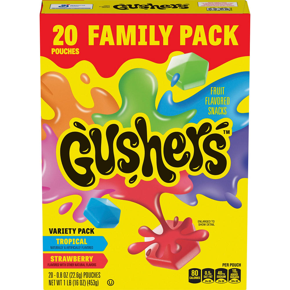 Gushers Fruit Snacks Variety Family Pack, 20 ct