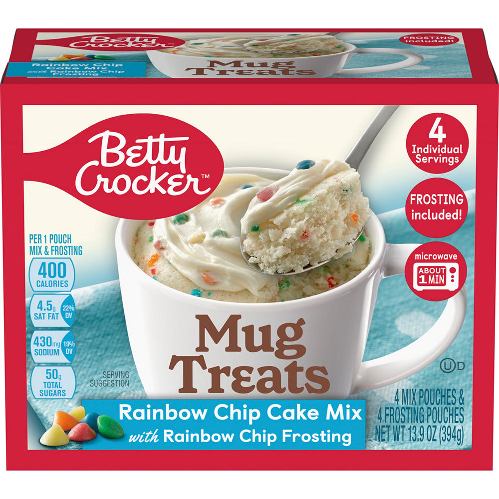 Betty Crocker Mug Treats Rainbow Chip Cake Mix, 4 ct