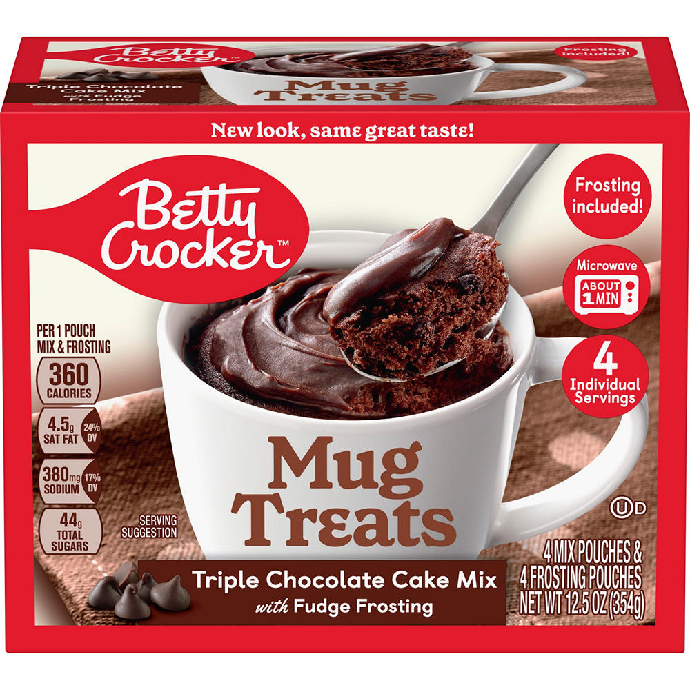 Betty Crocker Mug Treats Triple Chocolate Cake Mix, 4 ct