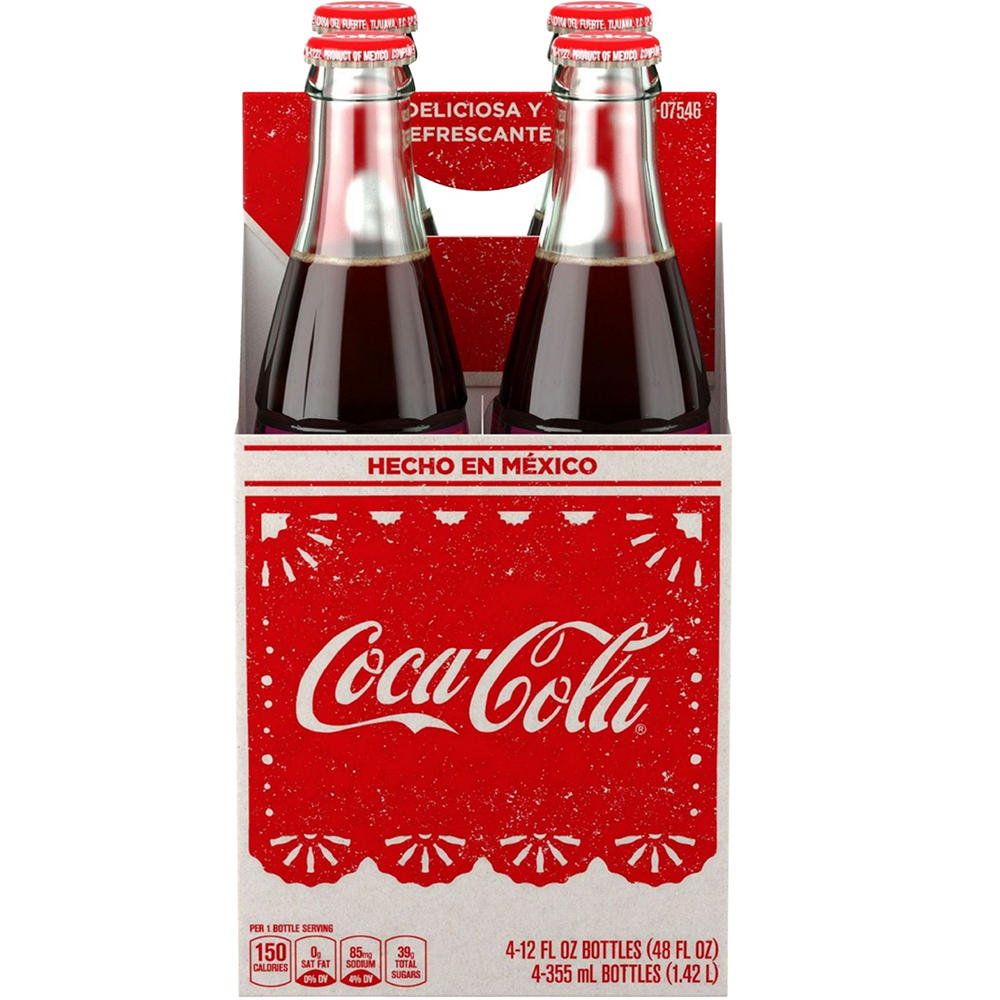 Coca-Cola de Mexico Soda Soft Drink 4 pk Glass Bottles, 12 oz