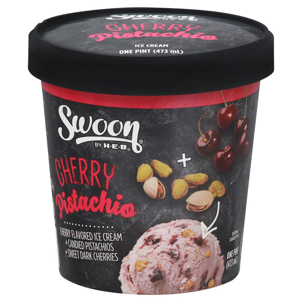 Swoon by H-E-B Cherry Pistachio Ice Cream, 1 pt