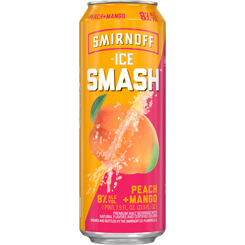Smirnoff Ice Smash Peach And Mango, 23.5 fl oz