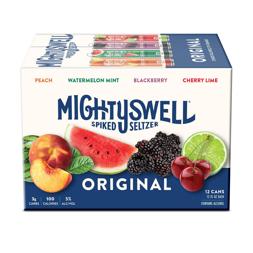 Mighty Swell Spiked Seltzer Original Variety 12 pk Cans, 12 oz