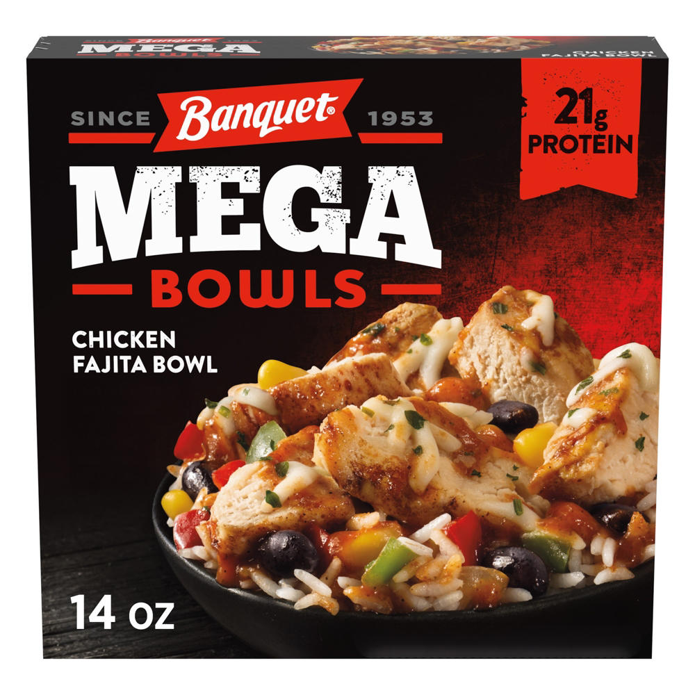 Banquet MEGA Bowls Chicken Fajita Frozen Meal, 14 oz