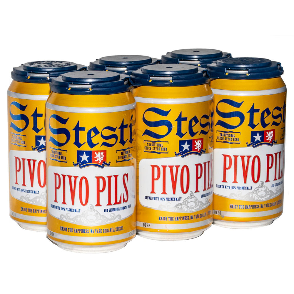 Stesti Pivo Pils Beer 6 pk Cans, 12 oz
