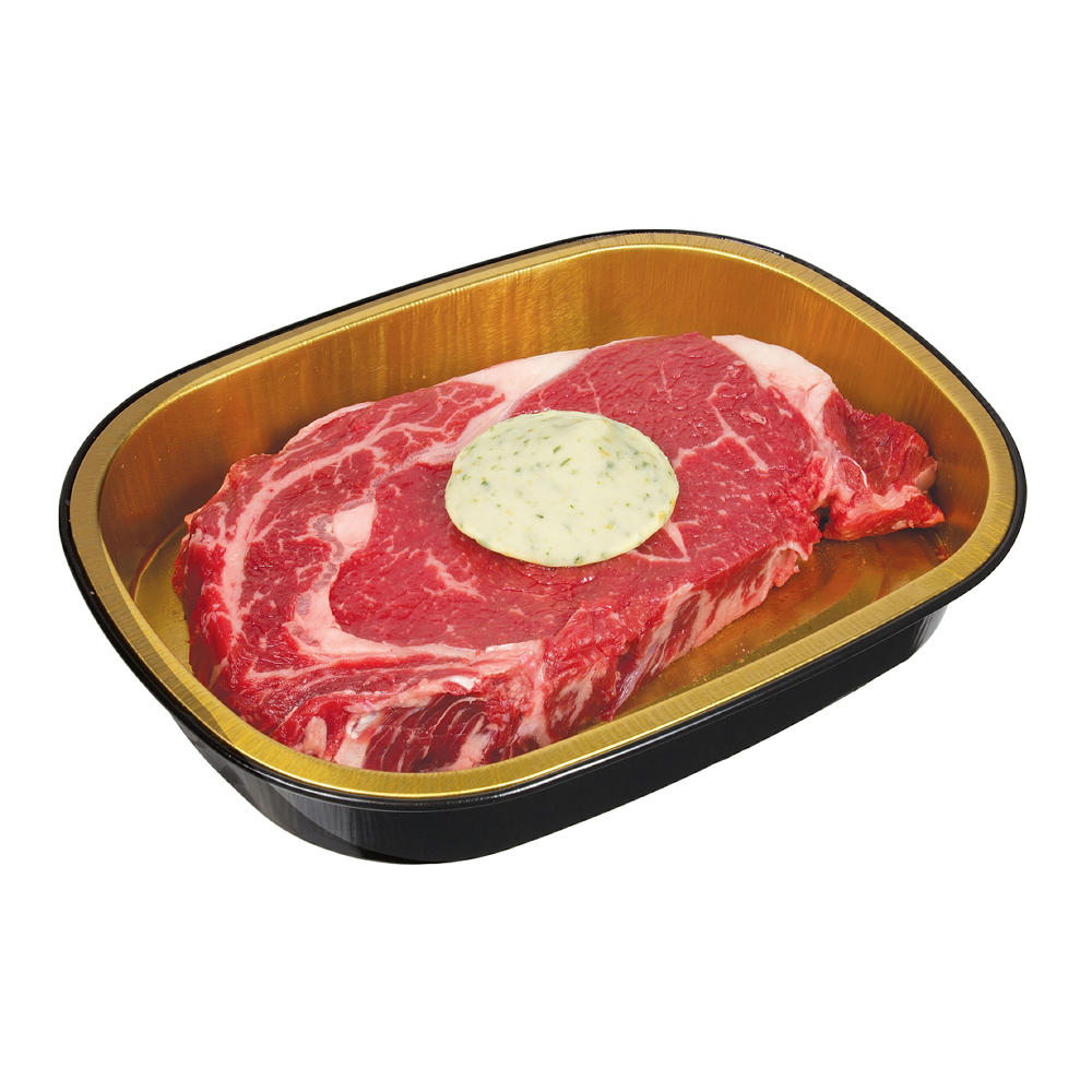 Meal Simple by H-E-B Beef Ribeye Steak with Garlic Parmesan Butter, Avg. 0.84 lb