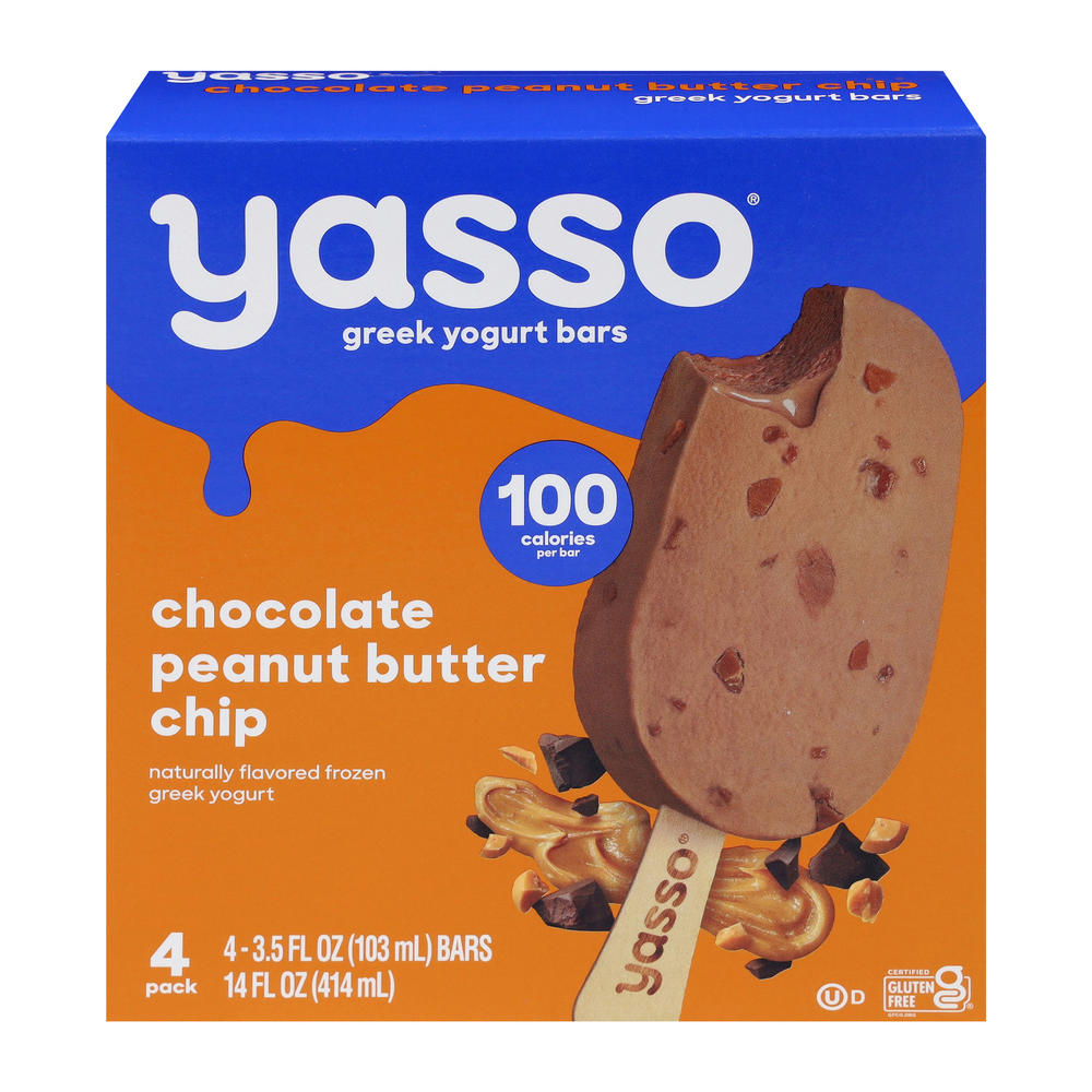 Yasso Chocolate Peanut Butter Chip Frozen Greek Yogurt Bars, 4 ct