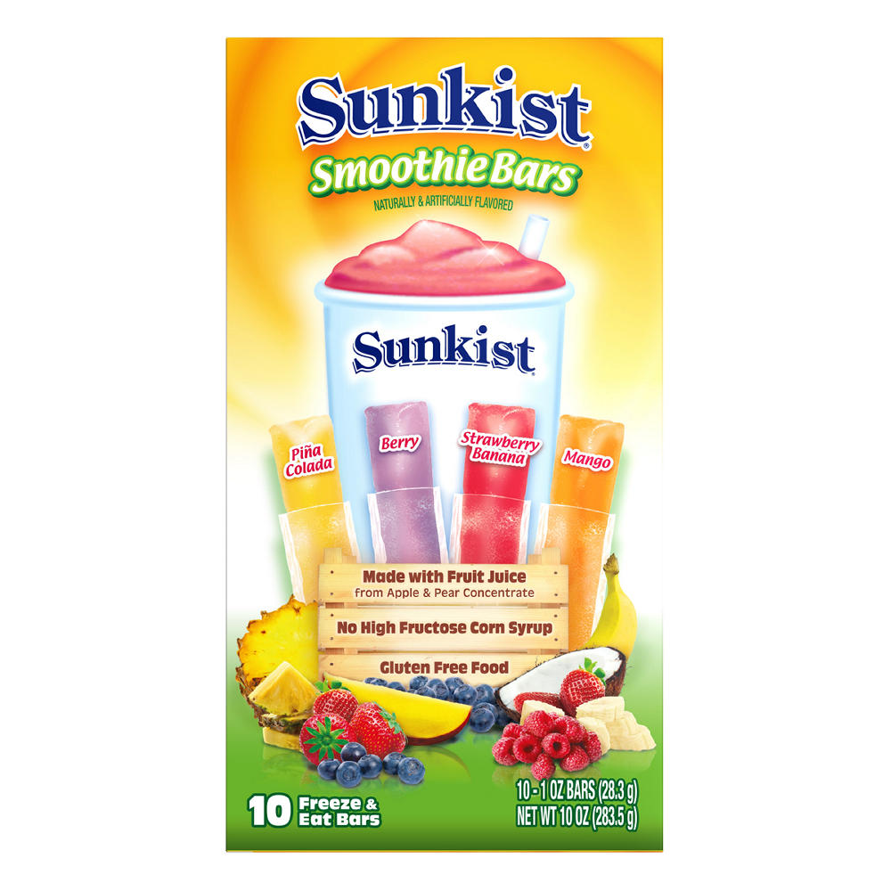 Sunkist Smoothie Freezer Bars, 10 ct